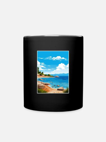 Thassos Griechenland Dekoration Vintage Reiseposter - Tasse einfarbig - Schwarz