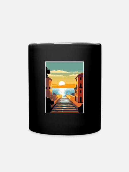 Neapel Italien Dekoration Vintage Reiseposter WPA - Tasse einfarbig - Schwarz