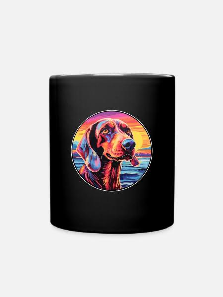 Norwegischer Jagdhund Rasse Bunte Karikatur Waterco - Tasse einfarbig - Schwarz