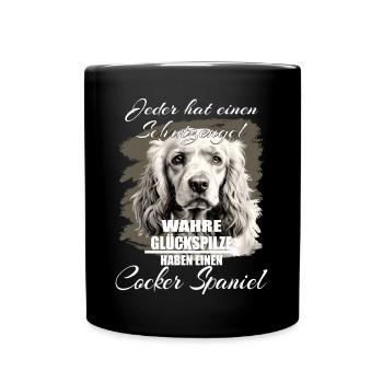 Englischer Cocker Spaniel schöner Spruch - Tasse einfarbig - Schwarz - Vorne