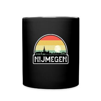 Nijmegen Niederlande Flagge Skyline Reisesouvenir - Tasse einfarbig - Schwarz - Vorne