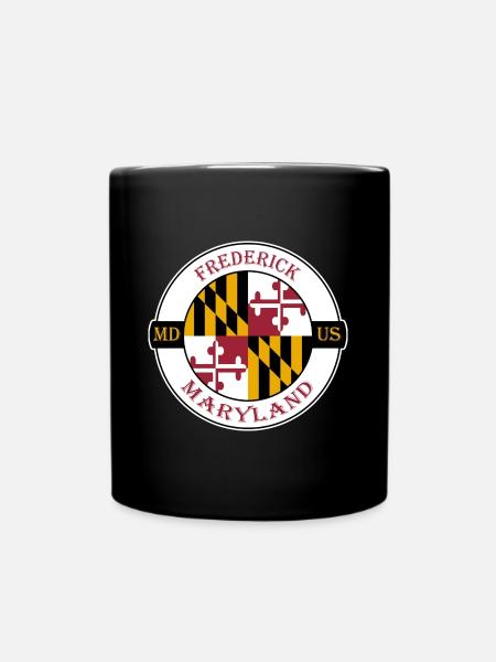 Frederick Maryland Flagge USA Reise Souvenir Abzeichen - Tasse einfarbig - Schwarz