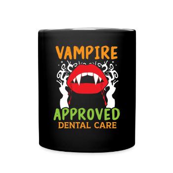 Vampir-geprüfte Zahnpflege. - Tasse einfarbig - Schwarz - Vorne