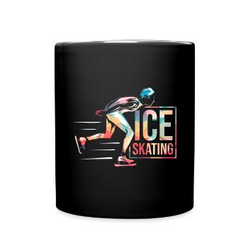Eleganter Eiskunstlauf Wettkampf - Tasse einfarbig - Schwarz - Vorne