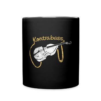 Vibrierender Kontrabass Orchester - Tasse einfarbig - Schwarz - Vorne