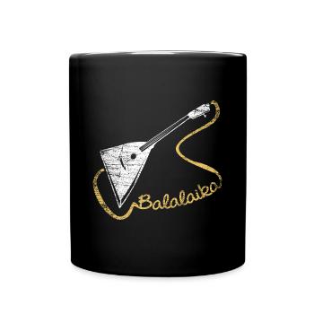 Feurige Balalaika Straßenmusik - Tasse einfarbig - Schwarz - Vorne