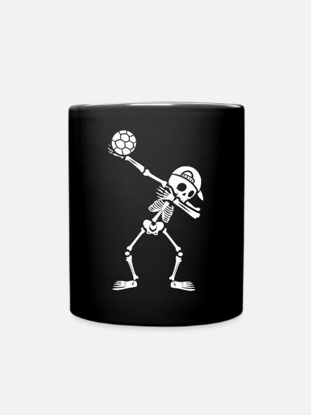 Handballer Dabbing Skelett Jungen Handballspieler - Tasse einfarbig - Schwarz