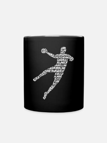 Handballspieler Handballer Typografie Herren - Tasse einfarbig - Schwarz