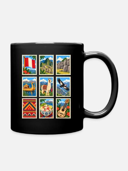 Peru Briefmarken - Tasse einfarbig - Schwarz