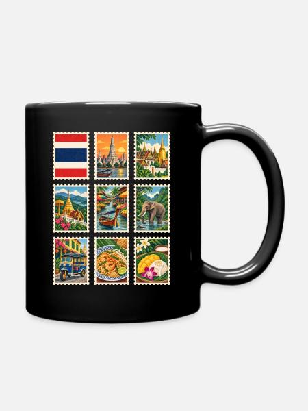 Thailand Briefmarken - Tasse einfarbig - Schwarz