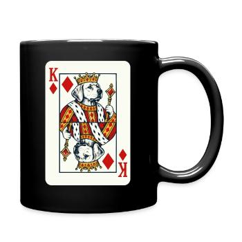 Karo König – Labrador als Spielkartenkönig - Tasse einfarbig - Schwarz - Rechts