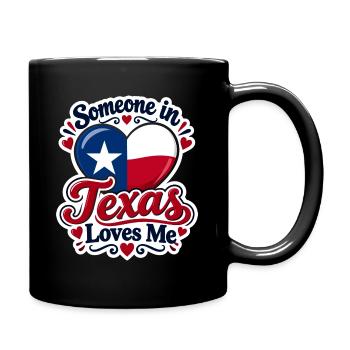 Texas Liebe Herzdesign - Tasse einfarbig - Schwarz - Rechts