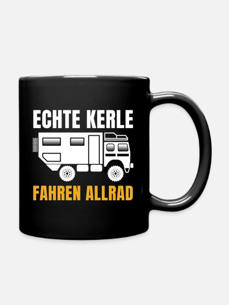 Echte Kerle fahren Allrad – Offroad Spruch - Tasse einfarbig - Schwarz
