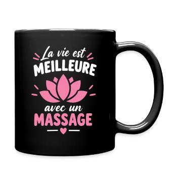 Life Best Lotus Massage - Tasse einfarbig - Schwarz - Rechts