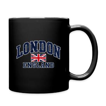 London - England - Union Jack - Vintage - Tasse einfarbig - Schwarz - Rechts