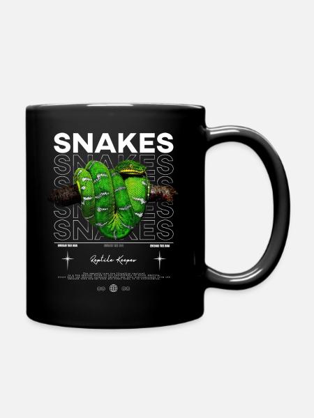 Smaragdbaum-Boa-Schlangenhüter Reptilienhüter - Tasse einfarbig - Schwarz