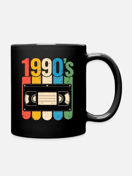 1990er Retro VHS Nostalgie - Tasse einfarbig - Schwarz