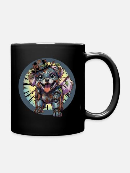 Mecha Hund Rostig und Verschmutzt - Tasse einfarbig - Schwarz