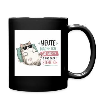 Lustige Sprüche & kreative Designs“.  - Tasse einfarbig - Schwarz - Rechts