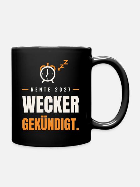 Rente 2027 Wecker - Tasse einfarbig - Schwarz