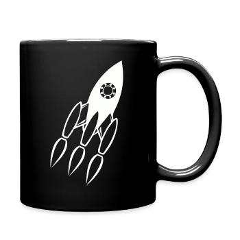 Minimalistische Rakete Feuer-Design - Tasse einfarbig - Schwarz - Rechts