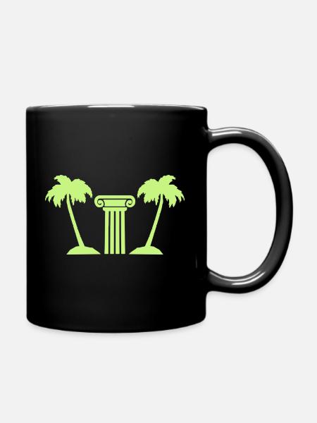 Kolonnengarten mit Palmen - Tasse einfarbig - Schwarz