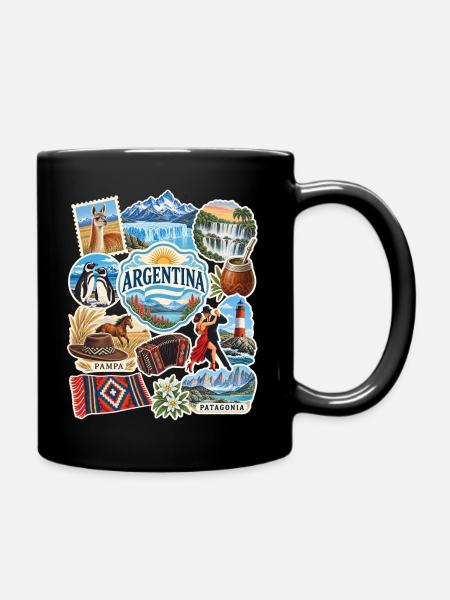 Argentinien Reisesticker - Tasse einfarbig - Schwarz