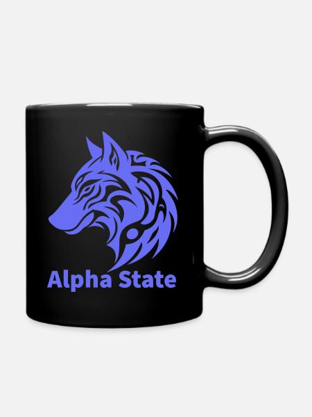 Alpha State Wolf-Emblem - Tasse einfarbig - Schwarz