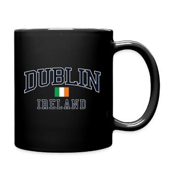 Dublin, Irland Grüne Flagge Weiß-Orange - Tasse einfarbig - Schwarz - Rechts