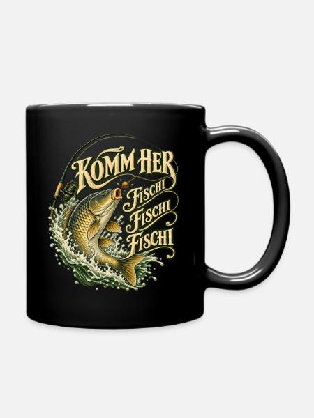 Karpfenangler Spruch Boilies Angelrute Papa - Tasse einfarbig - Schwarz