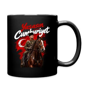Atatürk Auf Pferd Yaşasın Cumhuriyet Türkei - Tasse einfarbig - Schwarz - Rechts