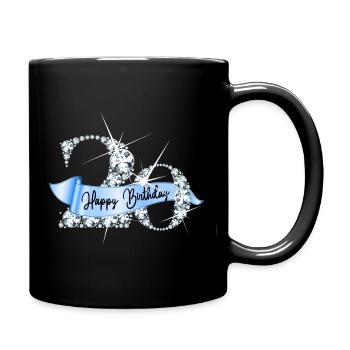 20. Geburtstag Diamanten Glamour Design - Tasse einfarbig - Schwarz - Rechts