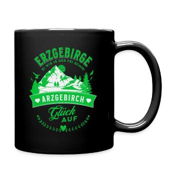 Erzgebirge Ei Wie Is Des Fei Schie Arzgebirch - Tasse einfarbig - Schwarz - Rechts