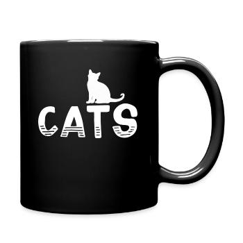Katze Katzen - Cats - Tasse einfarbig - Schwarz - Rechts