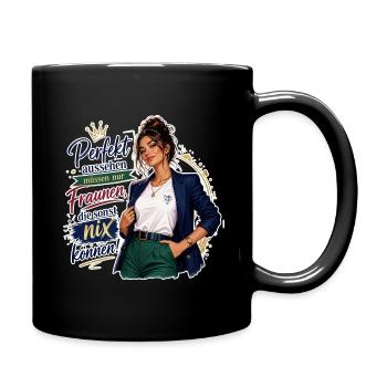 Powerlook Selbstbewusste Weiblichkeit - Tasse einfarbig - Schwarz - Rechts