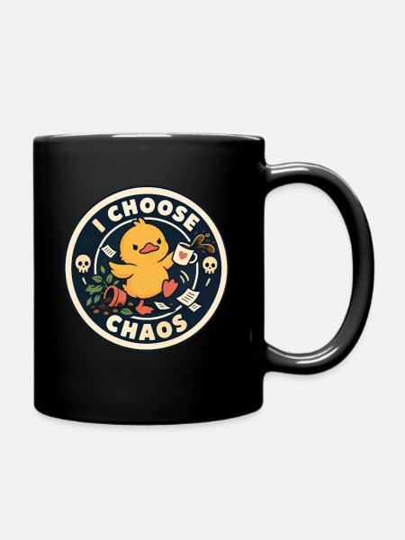 I Choose Chaos Duck Badge - Tasse einfarbig - Schwarz