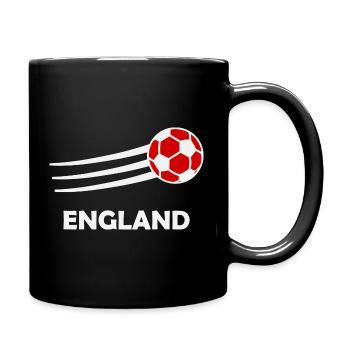 Englischer Fußballer mit Fußball – Fan Design - Tasse einfarbig - Schwarz - Rechts