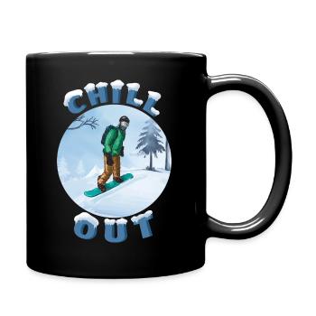 Snowboarder Chill Circle - Tasse einfarbig - Schwarz - Rechts
