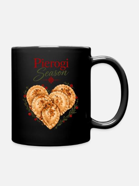 Pierogi-Saison polnisches Weihnachtsessen-Design - Tasse einfarbig - Schwarz