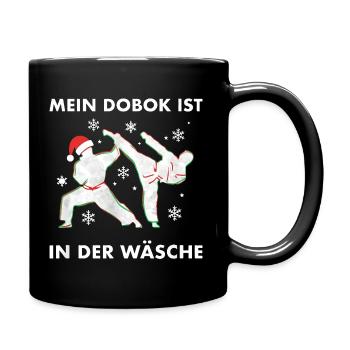 Mein Dobok Ist In Der Wäsche Taekwondo Weihnachten - Tasse einfarbig - Schwarz - Rechts