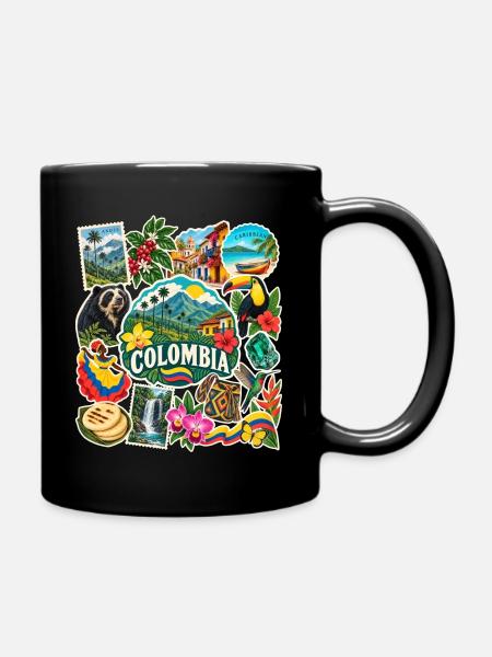 Kolumbien Reisesticker - Tasse einfarbig - Schwarz