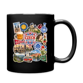 Tschechien Reisesticker - Tasse einfarbig - Schwarz - Rechts