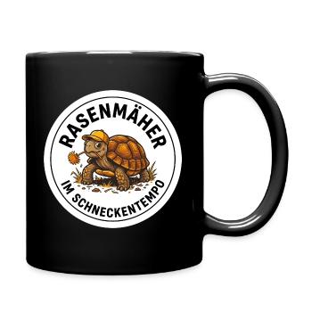 Landschildkröte Rasenmäher Freigehege Garten - Tasse einfarbig - Schwarz - Rechts