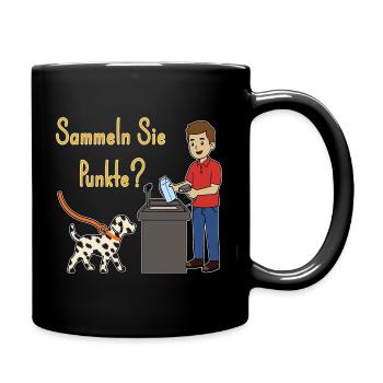 Lustiger Dalmatiner Spruch Supermarkt-Kasse Witz - Tasse einfarbig - Schwarz - Rechts