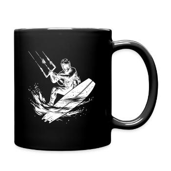 Profi Kite-Surfen Fahrspaß mit Windkraft - Tasse einfarbig - Schwarz - Rechts