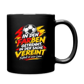 In den Farben getrennt – In der Sache vereint - Tasse einfarbig - Schwarz - Rechts