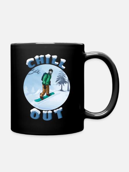 Winter Snowboarder Chill-Out - Tasse einfarbig - Schwarz