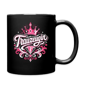 Trauzeugin Krone Hochzeit Braut - Tasse einfarbig - Schwarz - Rechts
