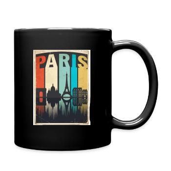 Vintage-Pariser Reiseplakat Skyline France Tee - Tasse einfarbig - Schwarz - Rechts