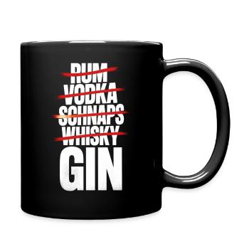Kuki's Fine Spirit – Nur GIN Statement Shirt - Tasse einfarbig - Schwarz - Rechts